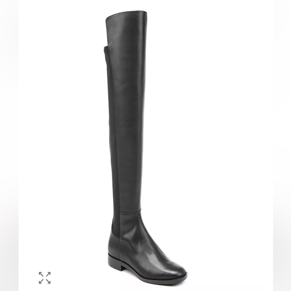 Via Spiga Women's Varun Leather/Stretch Over The Knee Boots Black Size 7.5 NEW - Picture 1 of 13